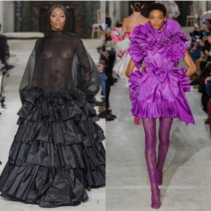 Naomi Campbell a párizsi Valentino divatbemutatón