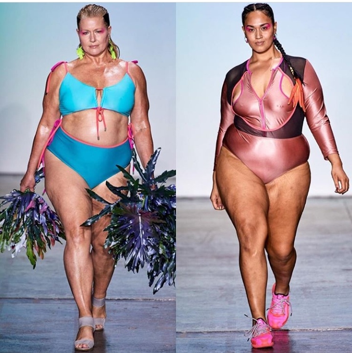 وداع با تناسب اندام، مدل های چاق و اندام های شل و ول در آخرین شوی لباس شنا