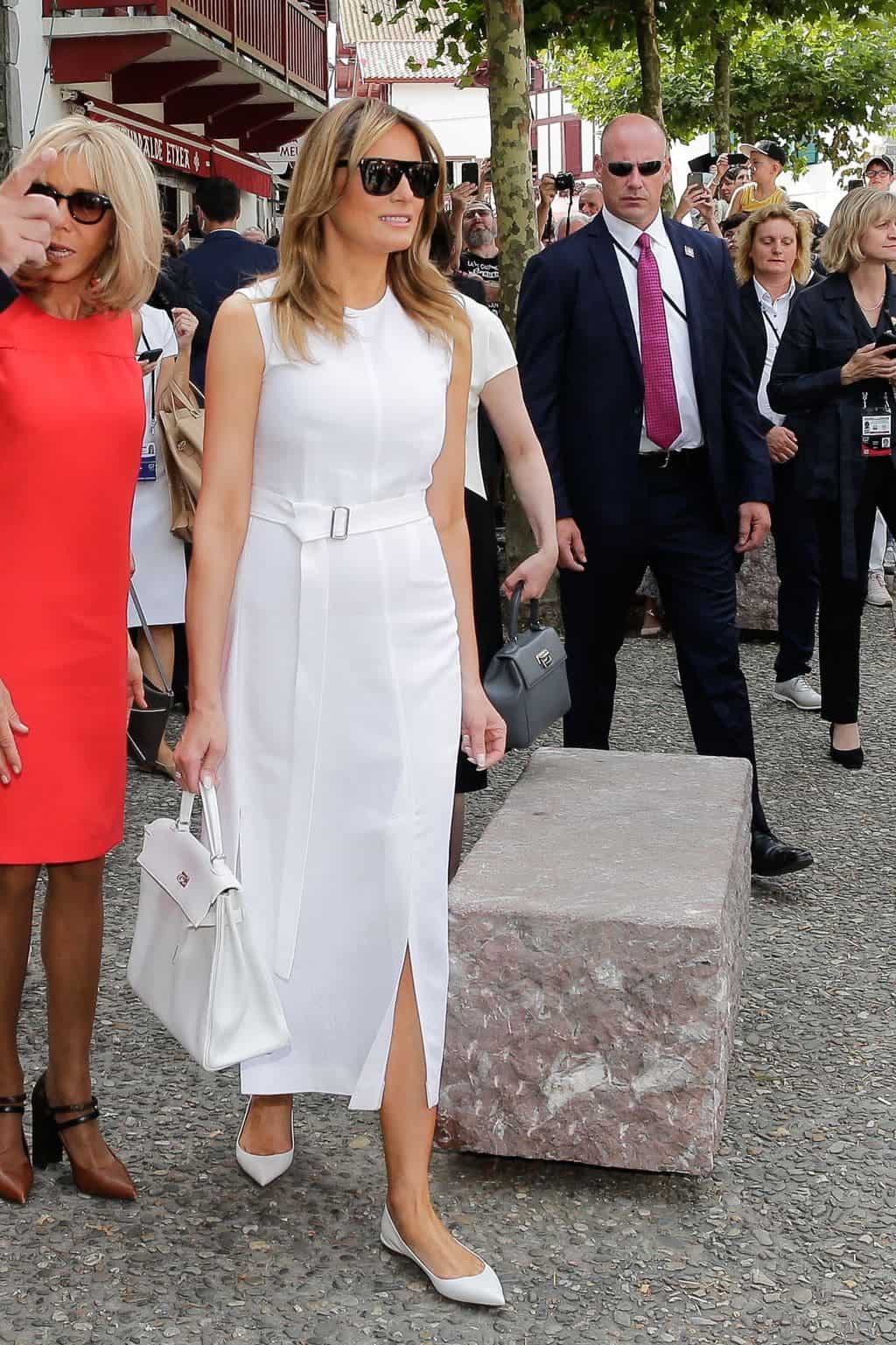 Melania í Calvin Klein kjól