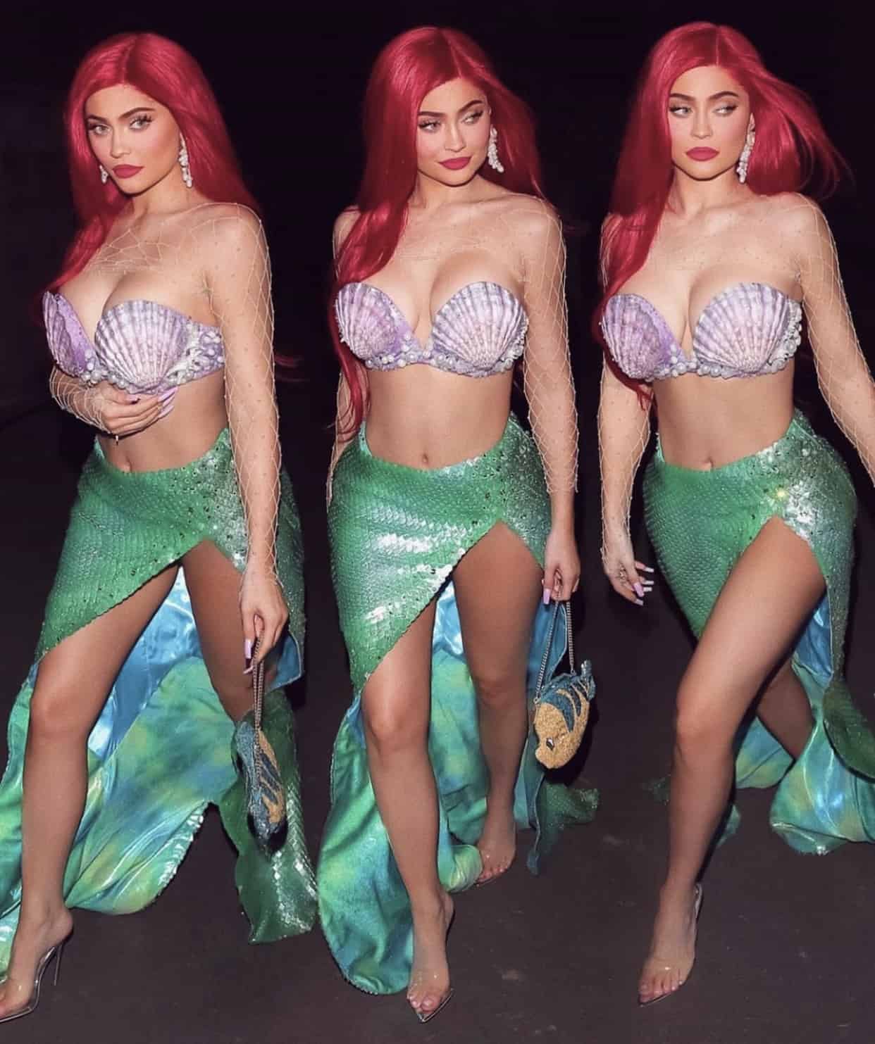 Kylie Jenner blir til en havfrue på Halloween