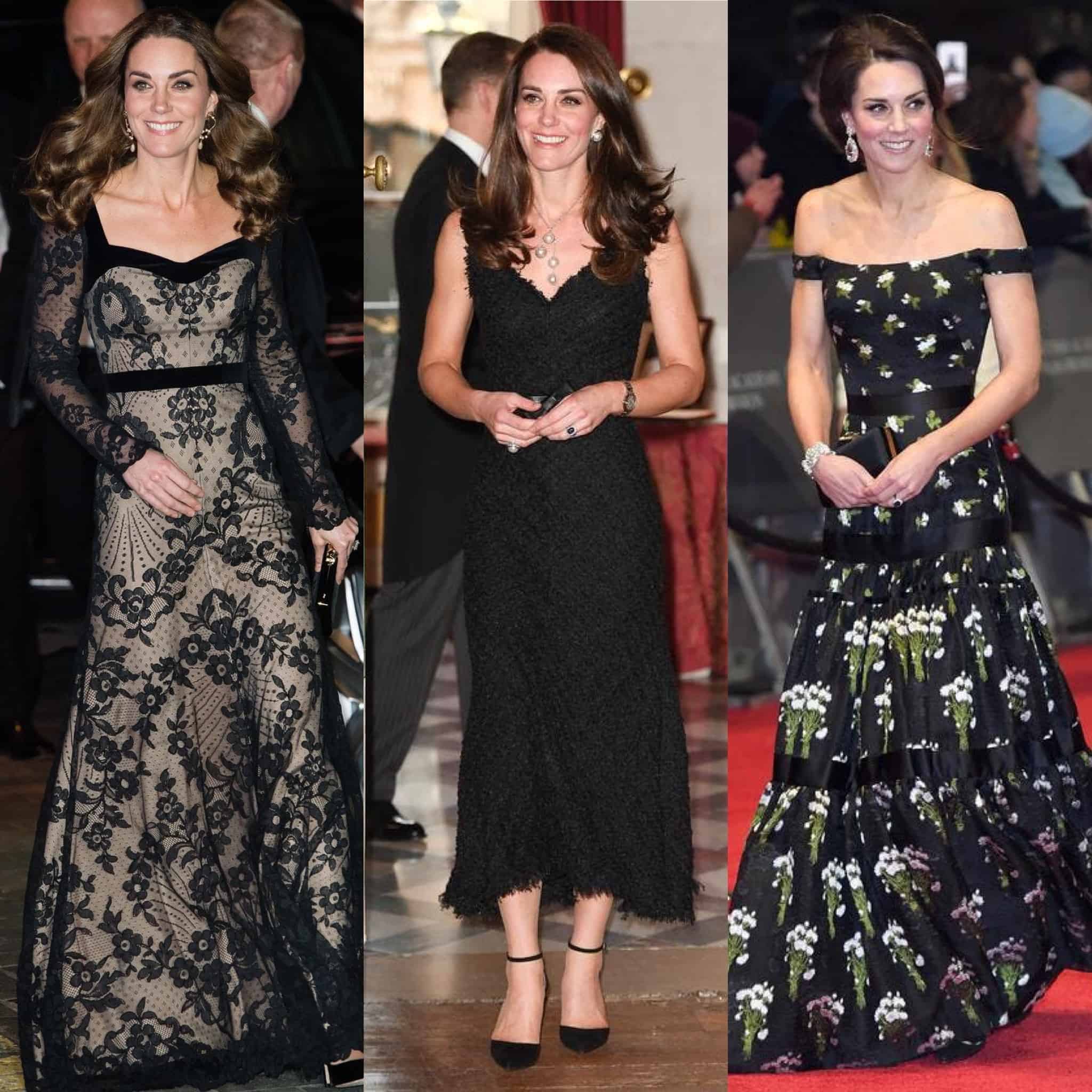 Kate Middleton's elegânsje ferklearre yn in swarte jurk