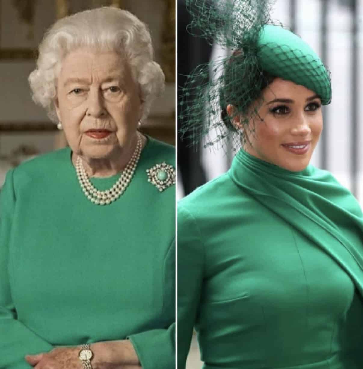 الملكة إليزابيث اللون الأخضر