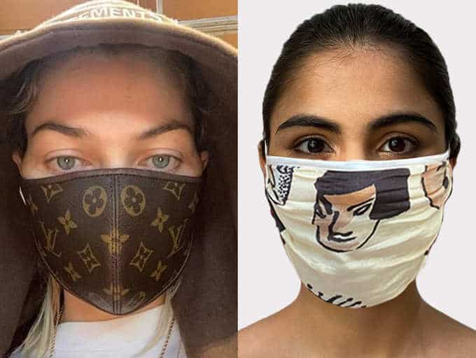 Modieuse stylvolle maskers vir bekendes