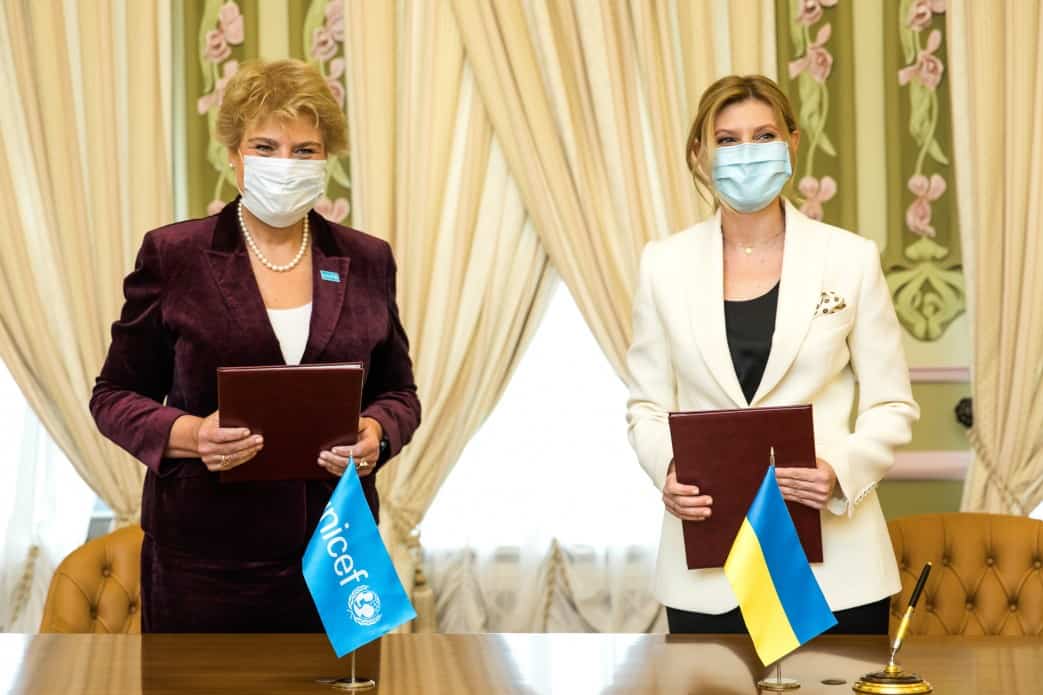 Il presidente dell'Ucraina e la moglie del presidente dell'Ucraina