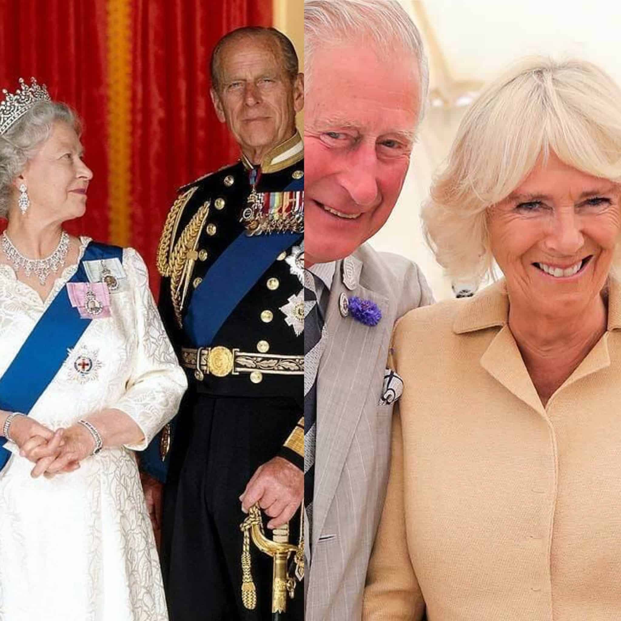 Prins Philip, hertiginnan Camilla, drottning Elizabeth