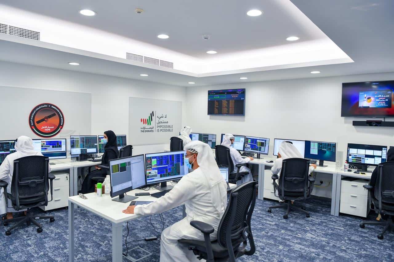 De Emirates Space Agency en it Mohammed bin Rashid Space Center kundigje oan dat it grûnstasjon de earste útstjoering fan 'e Hope Probe sil ûntfange