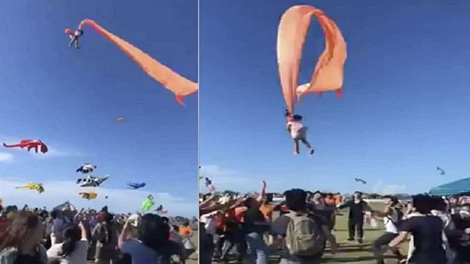 泰國空中飛翔的小女孩