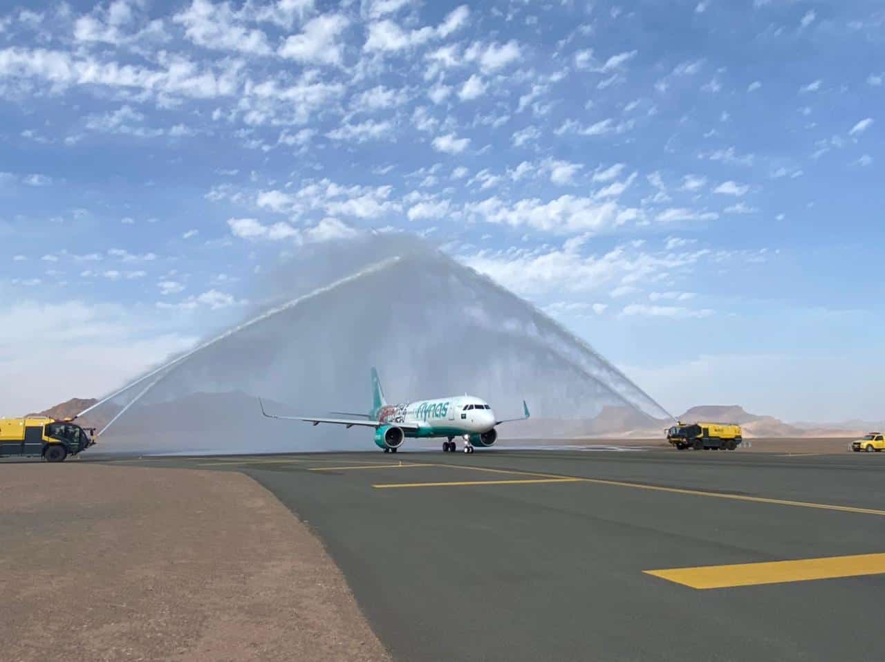 AlUla Internasionale Lughawe ontvang die eerste Flynas-vlugte vanaf Riyadh