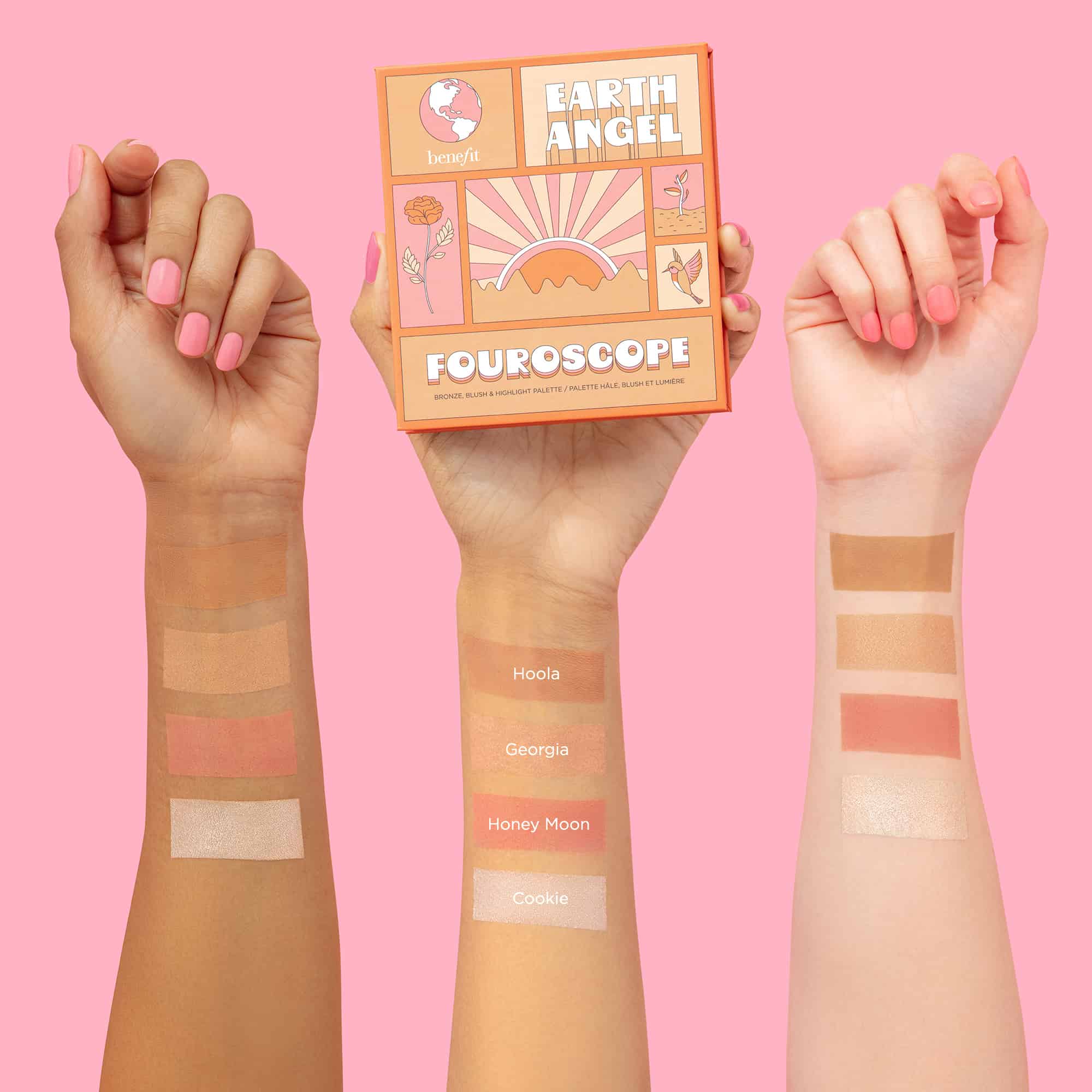 FOUROSCOPE Een palettenset van Benefit met blush, bronzer en highlighter