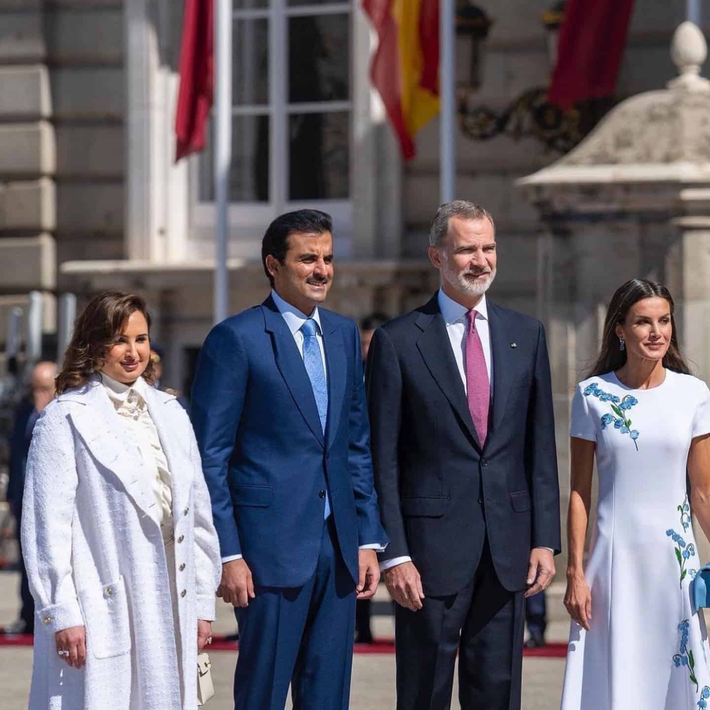 اسپانیا امیر قطر و همسرش