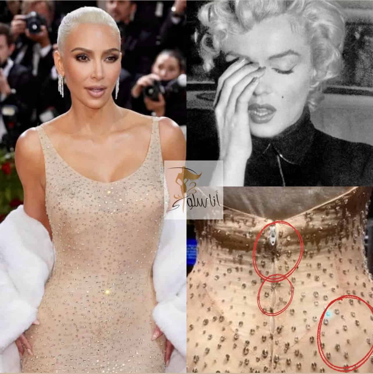 Kim Kardashian verpest de jurk van Marilyn Monroe