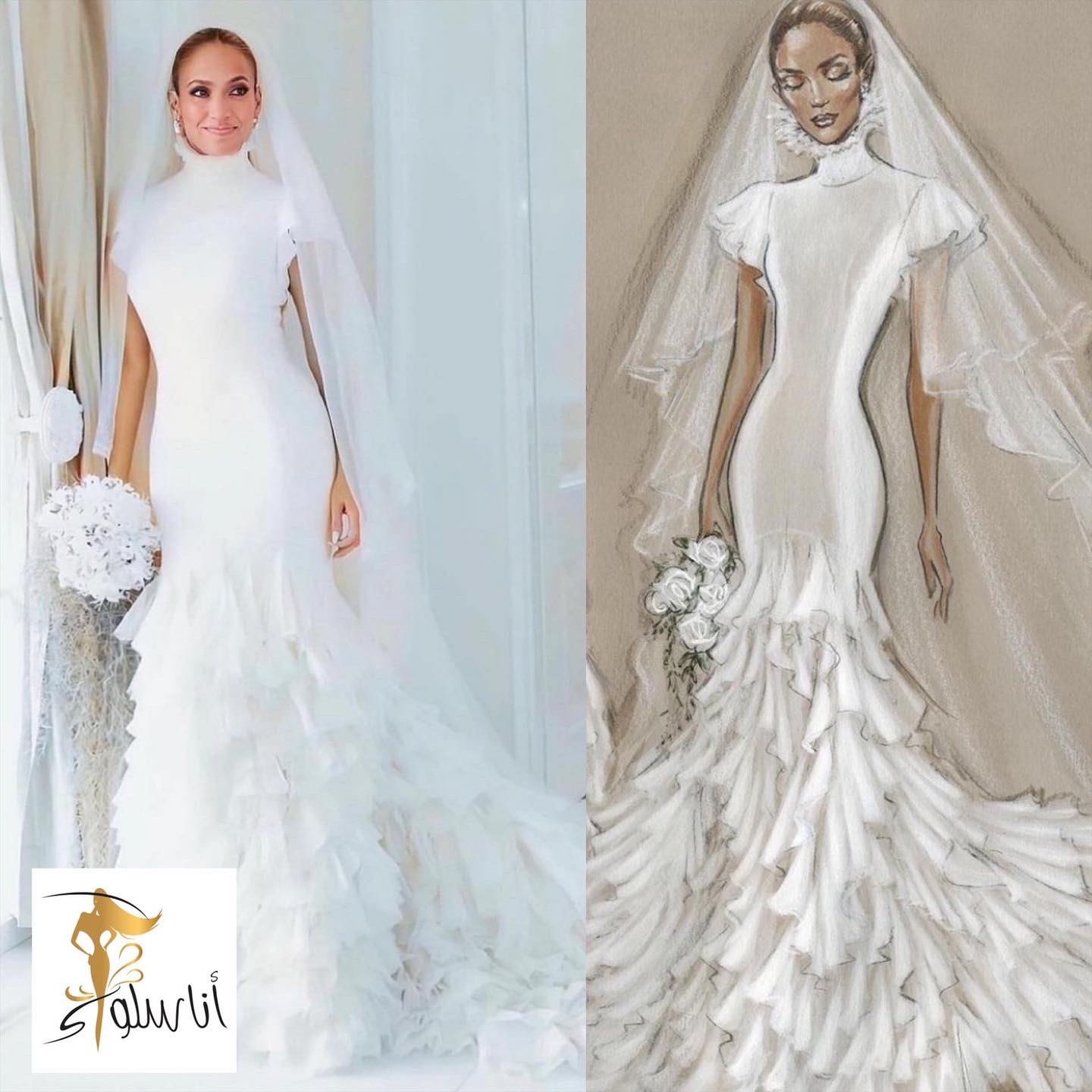 Robe de mariée Jennifer Lopez par Ralph Lauren