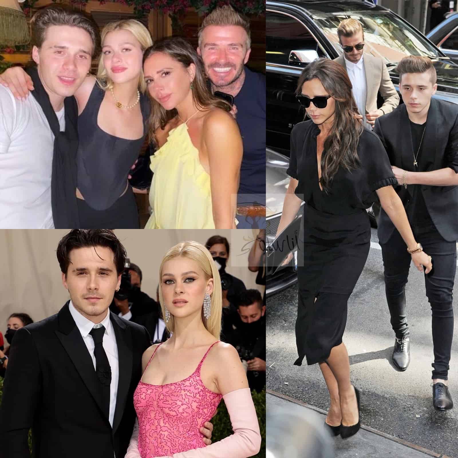 David eta Victoria Beckham eta haien semea Brooklyn