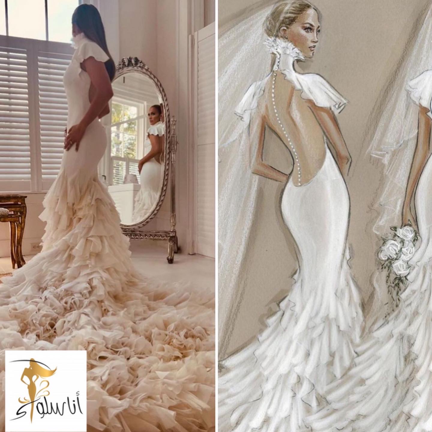 Robe de mariée Jennifer Lopez par Ralph Lauren