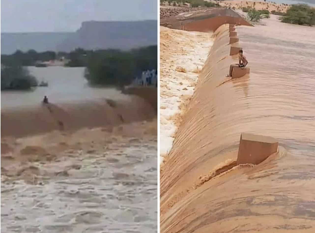 סרטון כואב של אב צופה בבנו מוצף