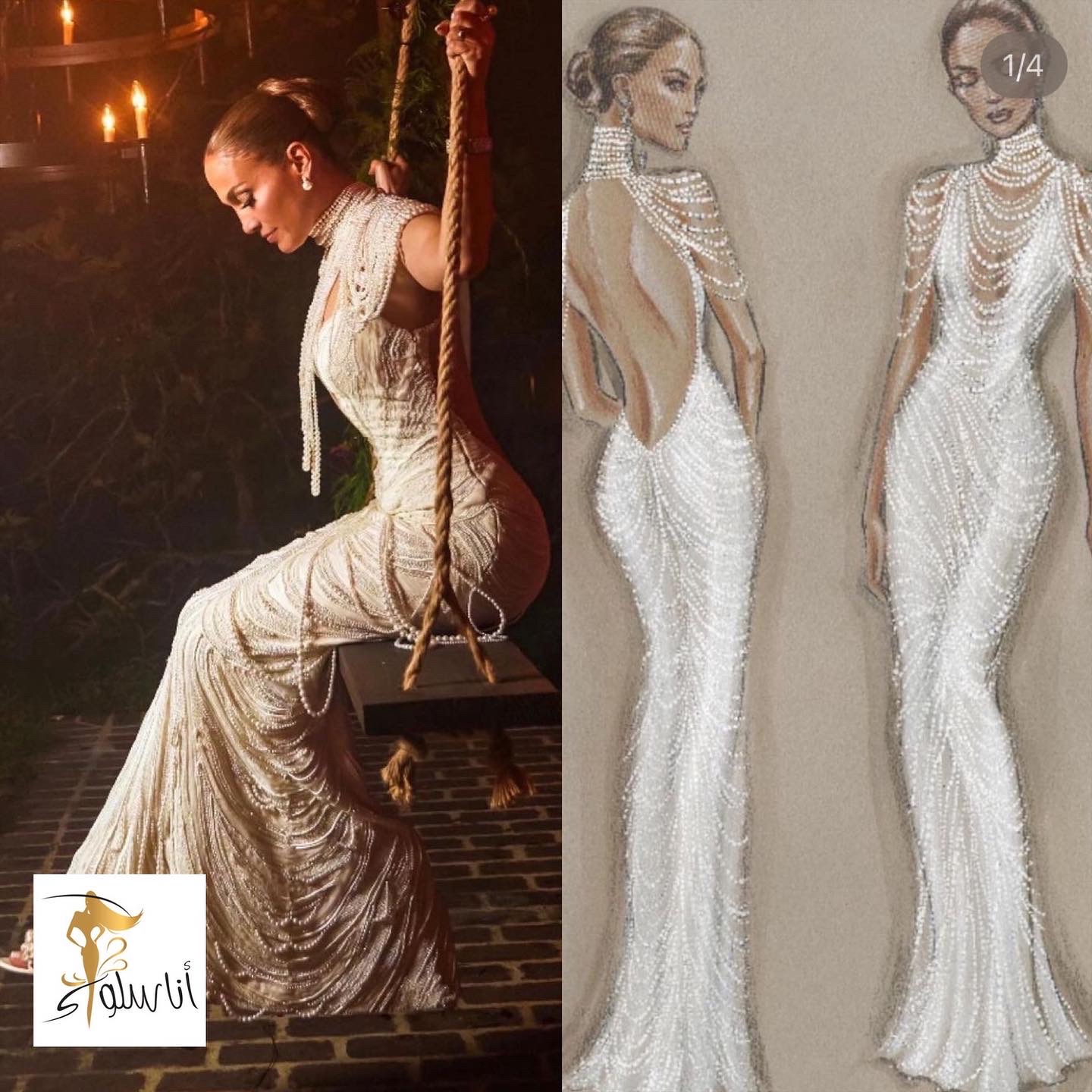 Jennifer Lopez wedding dress by Ralph Lauren