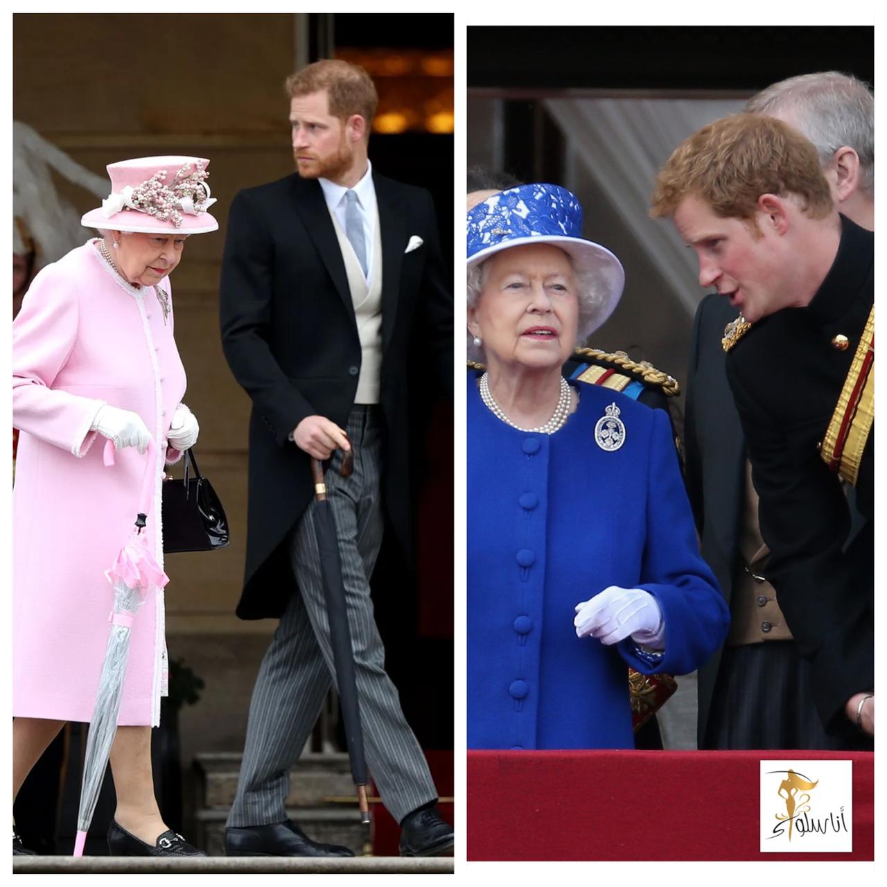 الملكة اليزابيث و الأمير هاري 