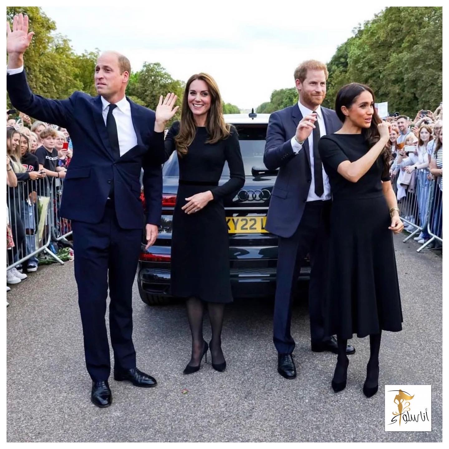 Kate Middleton, prins William, Meghan Markle og prins Harry
