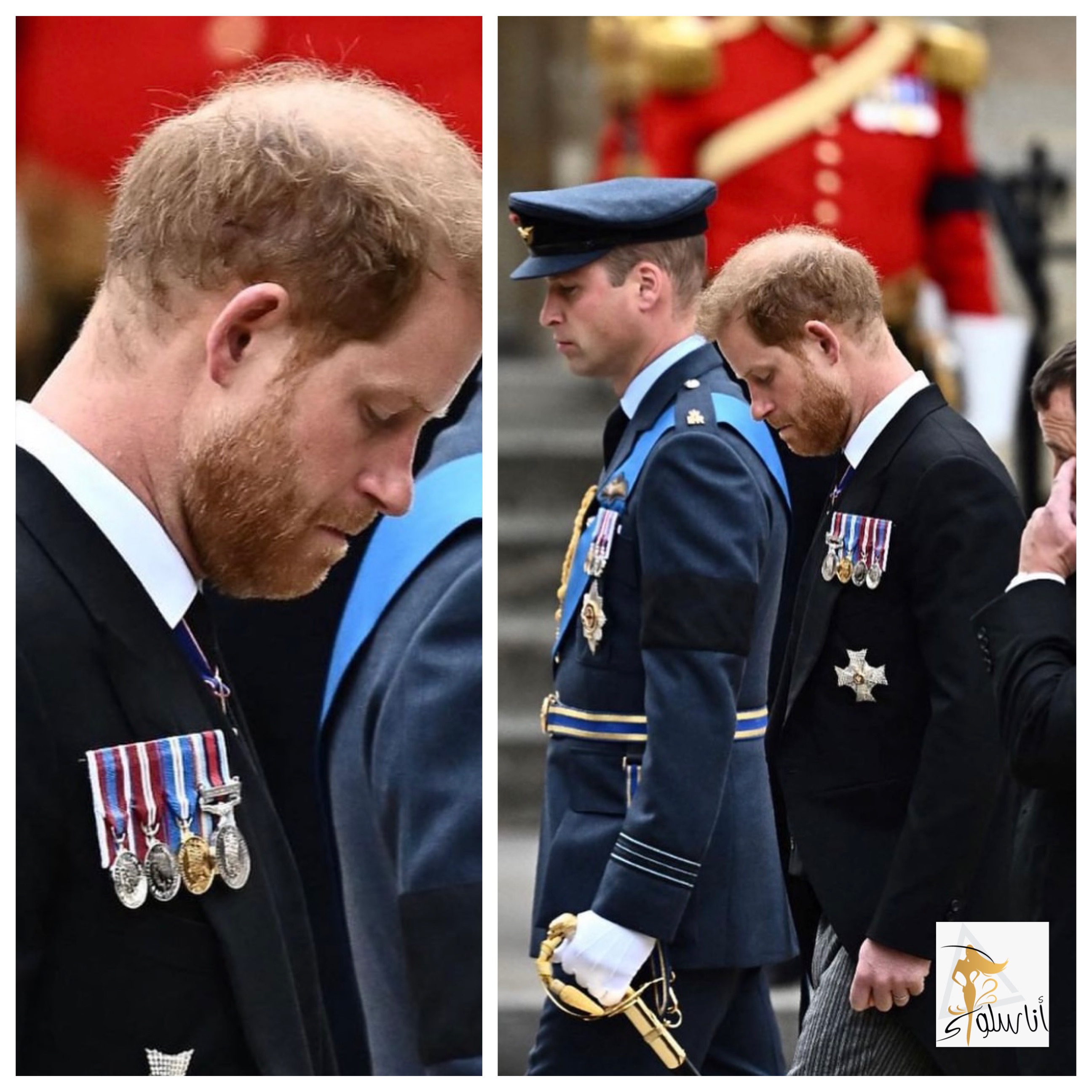 شاهزاده هری در مراسم تشییع جنازه الیزابت