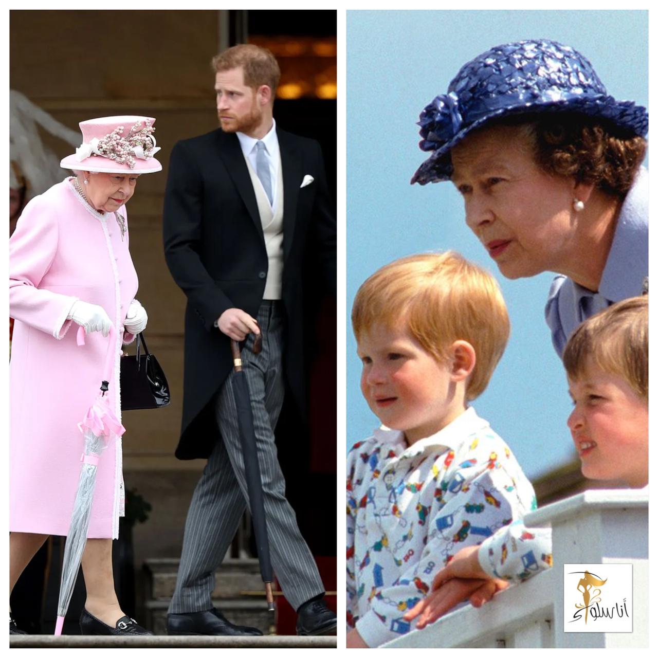 Koningin Elizabeth en prins Harry