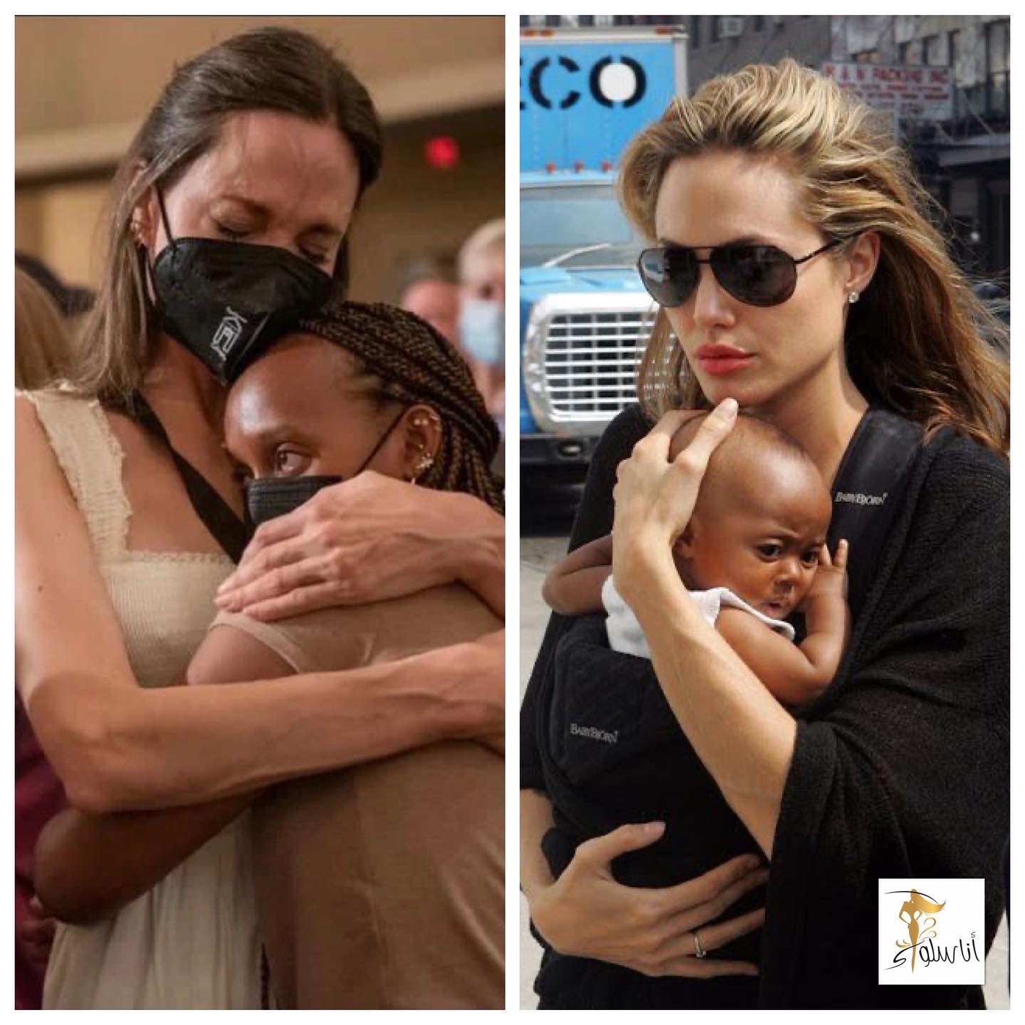 Ang aktres nga si Angelina Jolie ug ang iyang anak nga babaye nga si Zahra