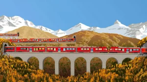 أطول قطار في العالم في سويسرا 
