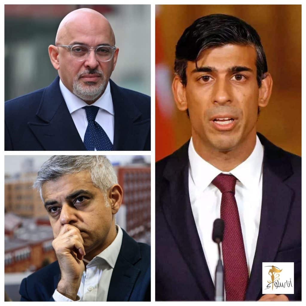 Rishi Sunak, Sadiq Khan et Nazim Al-Zahawi