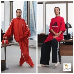 Bella Hadid geislar af orku með nýju safni adidas og balenciaga