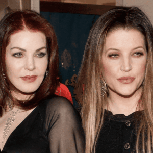 Elvis Presley's daughter with her mother, Priscilla Presley