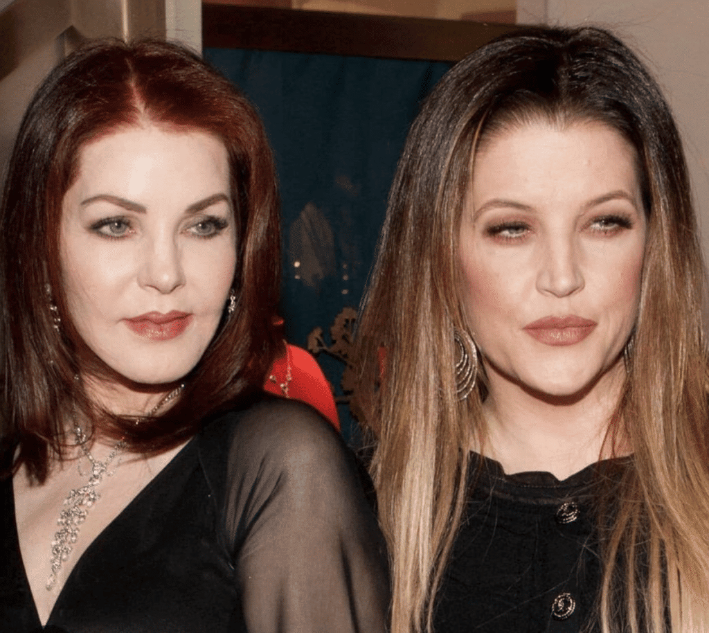 Elvis Presley's daughter with her mother, Priscilla Presley