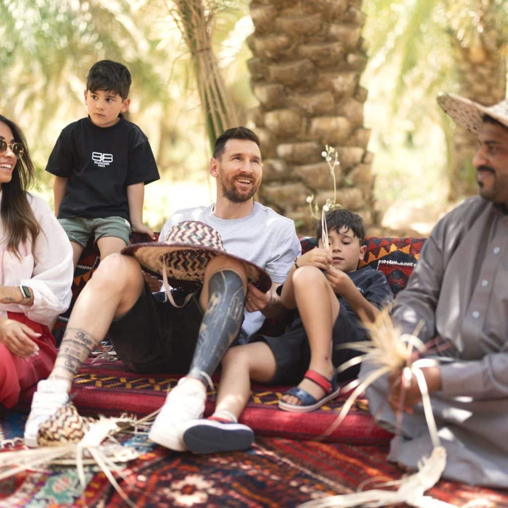 Messi og hans familie i Saudi-Arabien