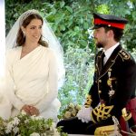 Prince Hussein with his bride, Rajwa Al Seif