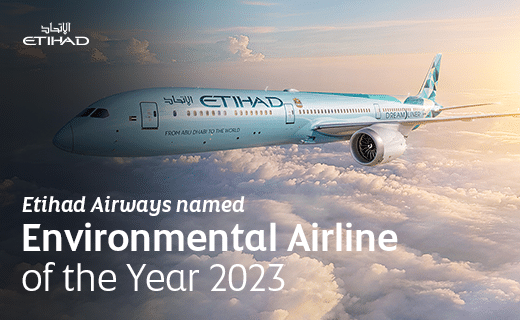 Etihad Airways dia nahazo ny loka "Green Airline of the Year 2023" avy amin'ny Airline Ratings